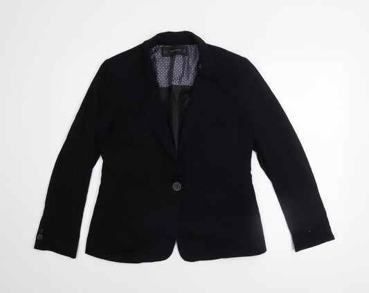 Zara Basic Mens Black L Regular Fit Cotton Blazer Jacket