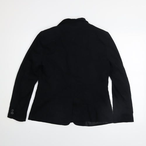 Zara Basic Mens Black L Regular Fit Cotton Blazer Jacket