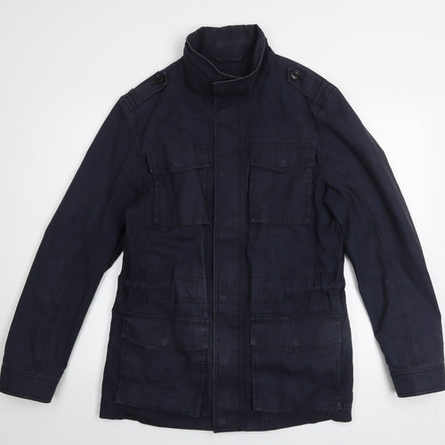 John Lewis Men's Blue Cotton Military Jacket M