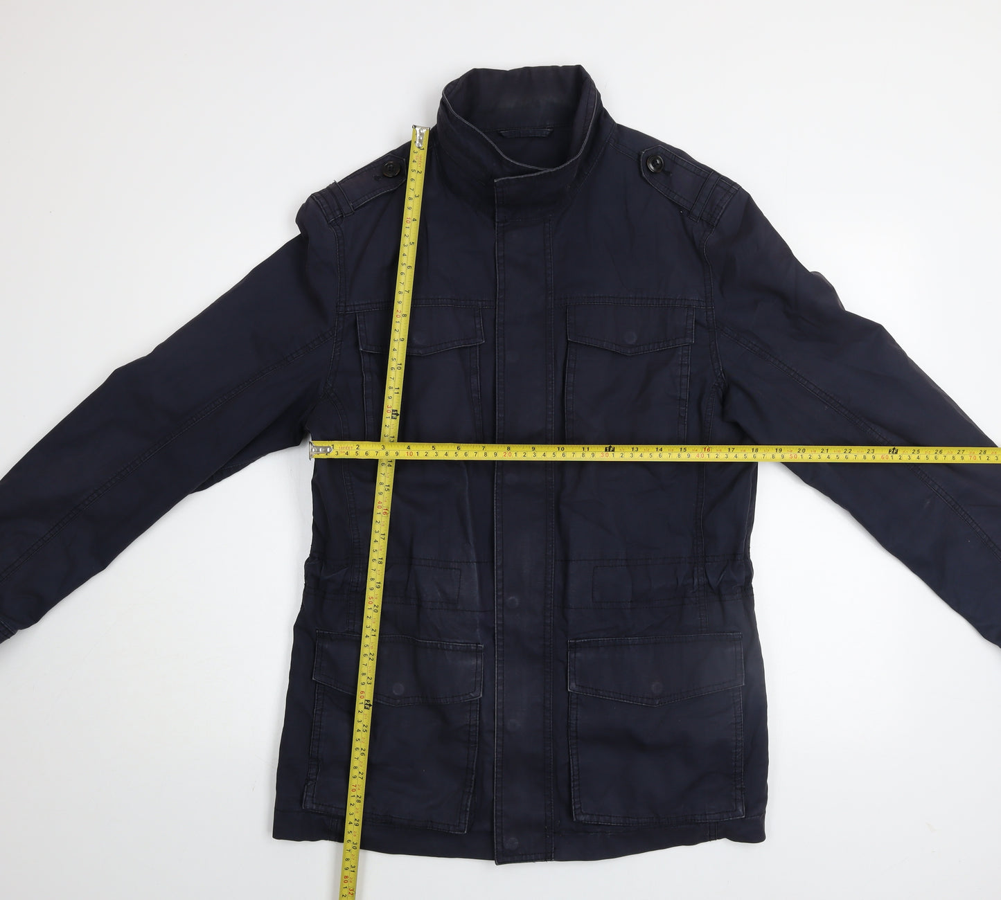 John Lewis Men's Blue Cotton Military Jacket M