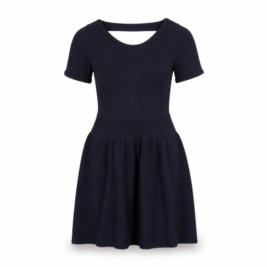 Front view of French Connection Women Blue, size 10, Fit & Flare Knit Dress