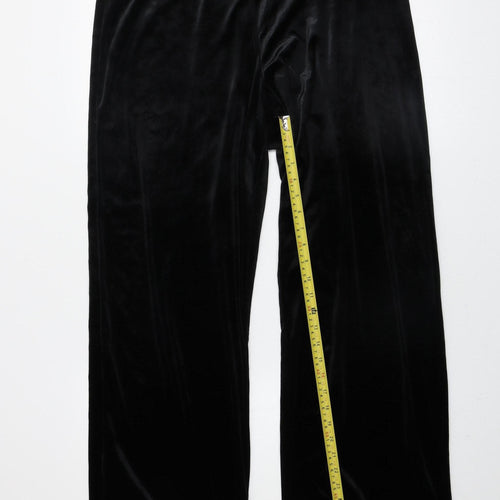 Marks and Spencer Women’s Black Velvet Wide-Leg Trousers Size 12