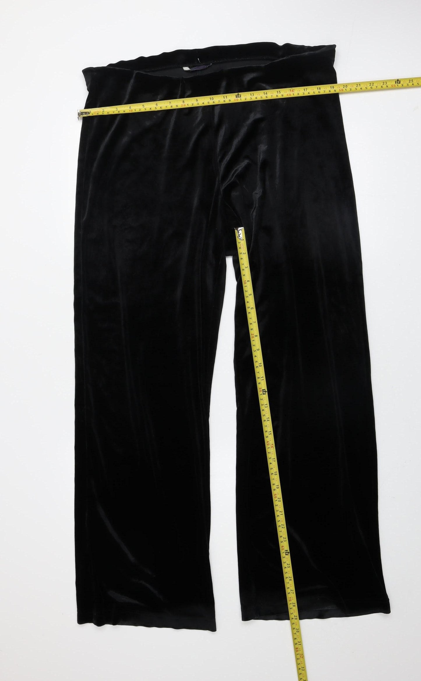 Marks and Spencer Women’s Black Velvet Wide-Leg Trousers Size 12