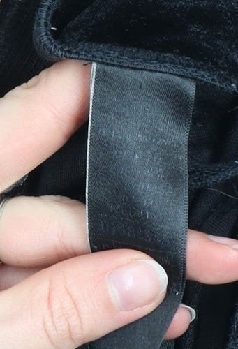 Marks and Spencer Women’s Black Velvet Wide-Leg Trousers Size 12