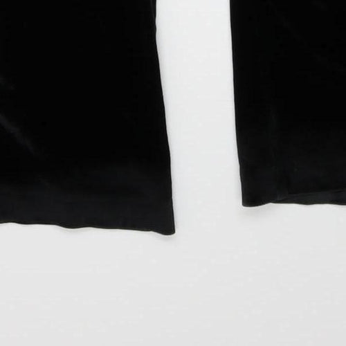 Marks and Spencer Women’s Black Velvet Wide-Leg Trousers Size 12
