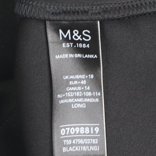 Marks and Spencer Women Black Size 18 Long Pencil Skirt