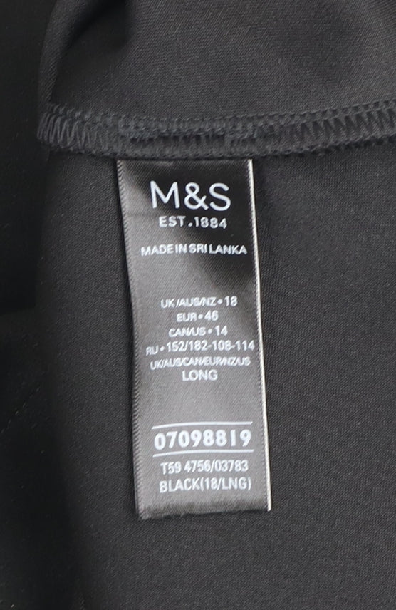 Marks and Spencer Women Black Size 18 Long Pencil Skirt