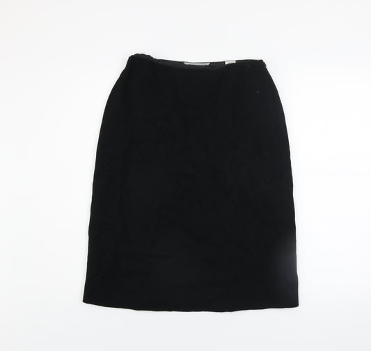 Marks and Spencer Women’s Black Wool Pencil Skirt Size 10 Knee Length