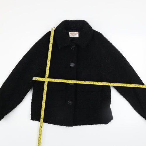 John Lewis Anyday Women's Black Short Buttoned Jacket Size S
