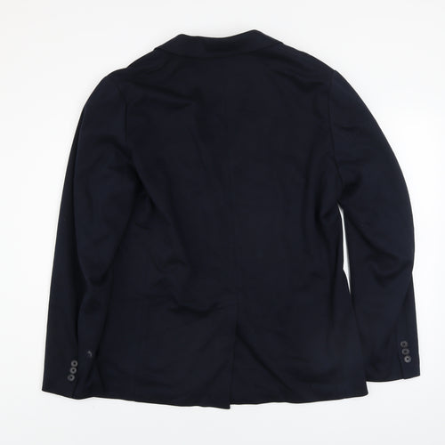 Uniqlo Men’s Blue L Blazer Cotton Blend Two Button Smart Jacket