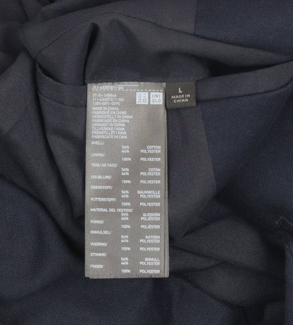 Uniqlo Men’s Blue L Blazer Cotton Blend Two Button Smart Jacket