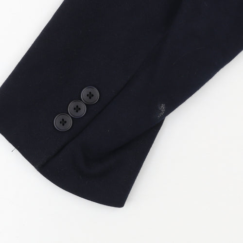 Uniqlo Men’s Blue L Blazer Cotton Blend Two Button Smart Jacket