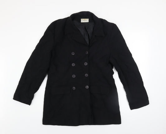 ROBE Womens Black Size 16 Classic Pea Coat Jacket