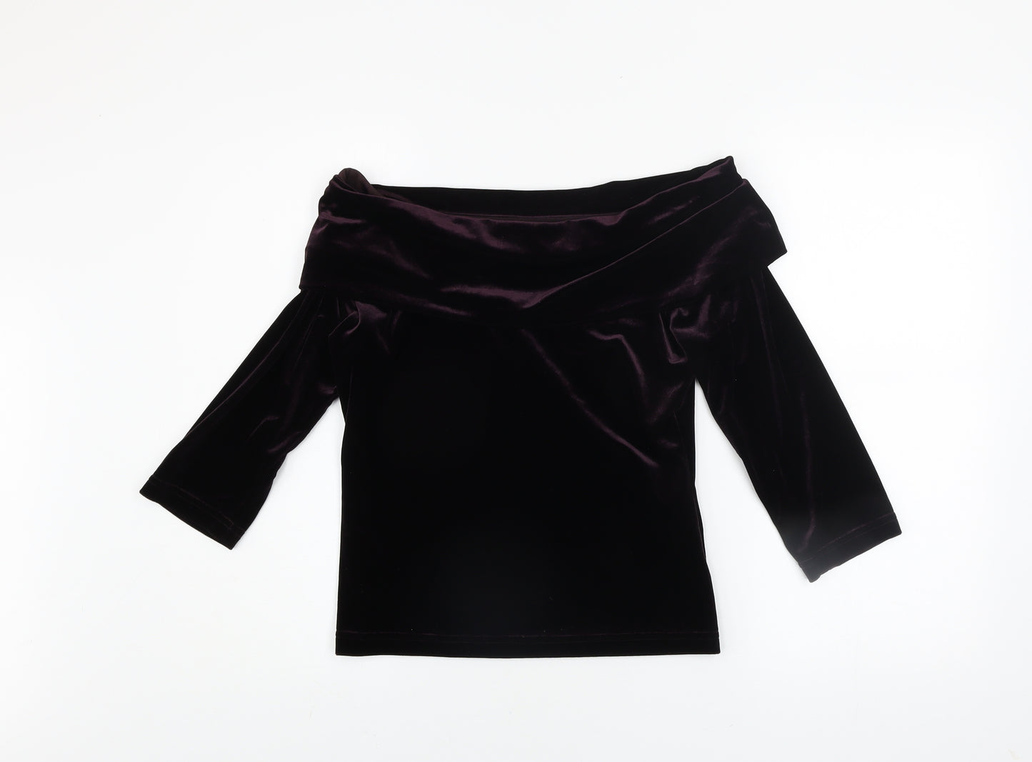 My Michelle Women’s Purple Velvet Off Shoulder Blouse L