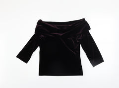 My Michelle Women’s Purple Velvet Off Shoulder Blouse L