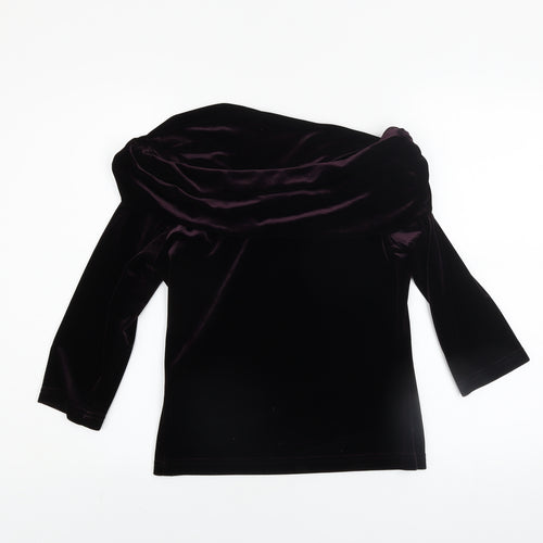 My Michelle Women’s Purple Velvet Off Shoulder Blouse L