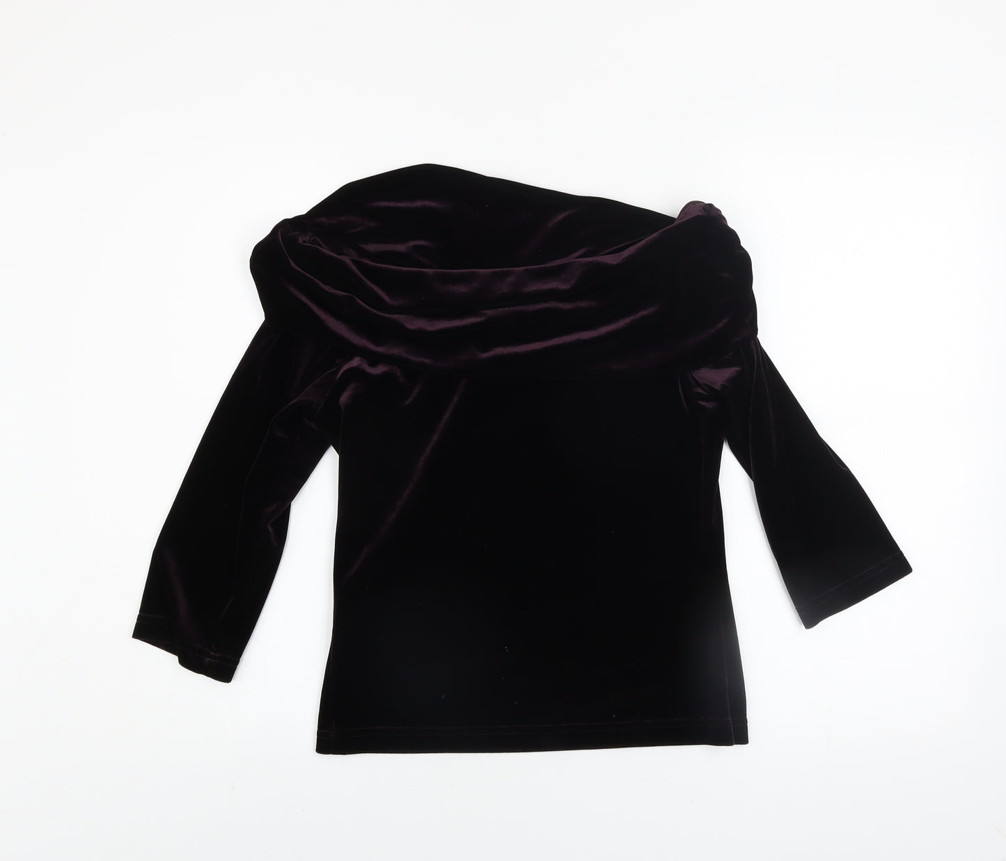 My Michelle Women’s Purple Velvet Off Shoulder Blouse L