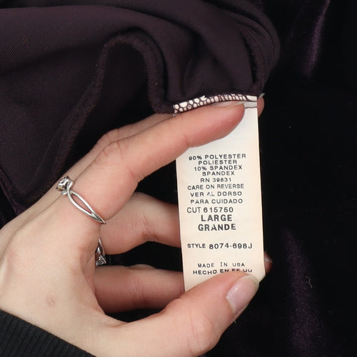 My Michelle Women’s Purple Velvet Off Shoulder Blouse L