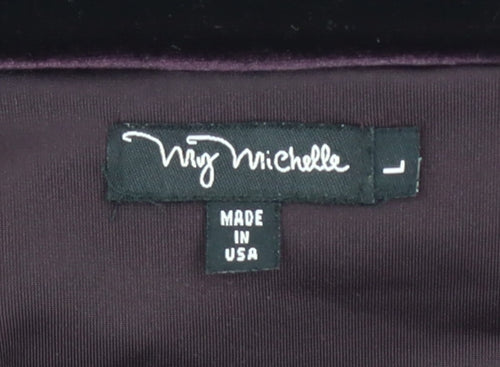 My Michelle Women’s Purple Velvet Off Shoulder Blouse L