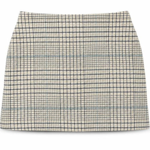 Nutmeg Women Beige Check Tweed Pencil Skirt Size 16