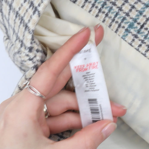 Nutmeg Women Beige Check Tweed Pencil Skirt Size 16