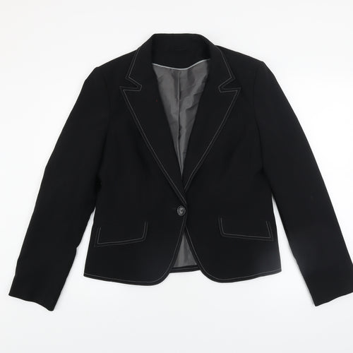 Dorothy Perkins Women Black Size 14 Classic Single-Breasted Blazer