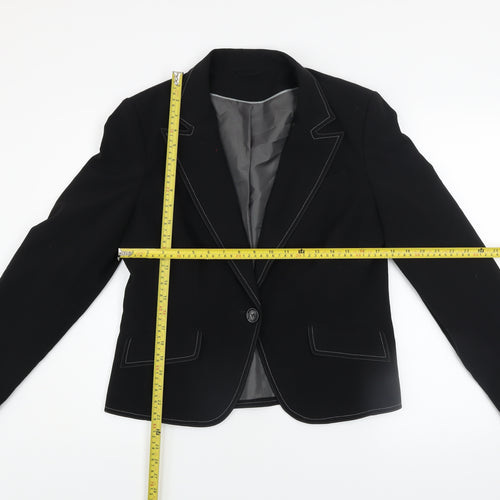 Dorothy Perkins Women Black Size 14 Classic Single-Breasted Blazer