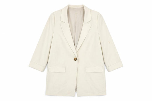Front view of George Women Beige Single-Breasted Blazer Jacket, size 12