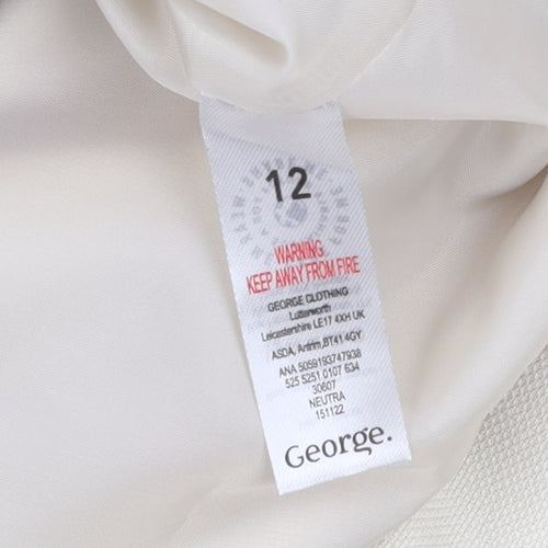 George Women Beige Single-Breasted Blazer Jacket Size 12