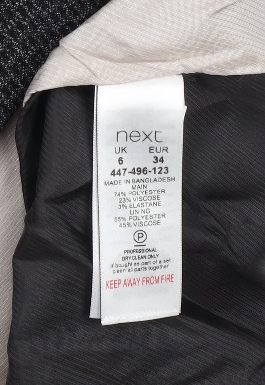 Next Women Grey Tailoring Classic Blazer Size 6 Single-Breasted