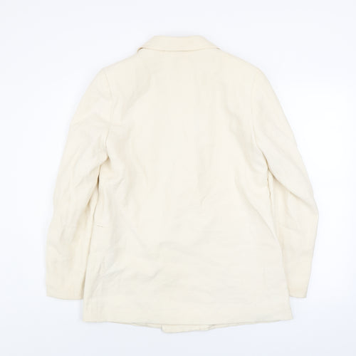 H&M Women’s Ivory Blazer Jacket Size 8 Regular Fit Lined
