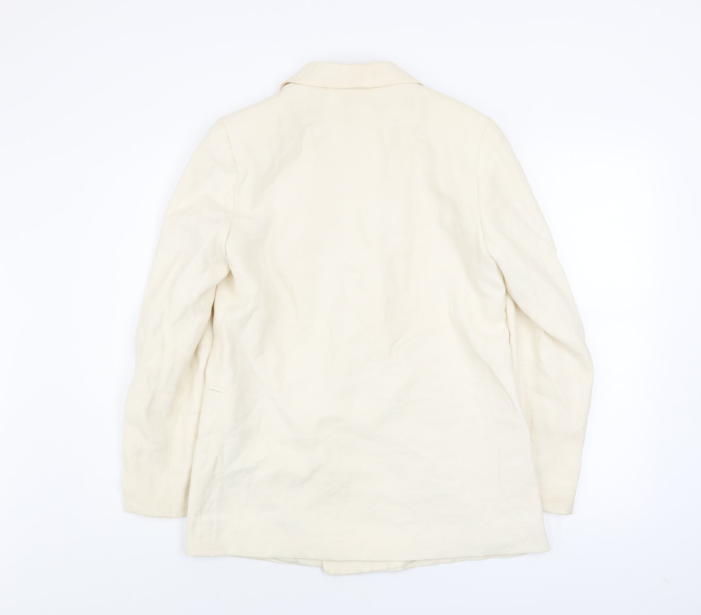 H&M Women’s Ivory Blazer Jacket Size 8 Regular Fit Lined