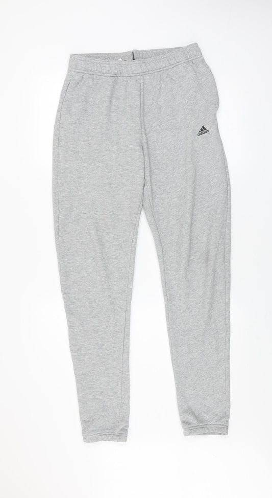 Adidas Teens Grey XL Jogger Trousers Cotton Blend Activewear