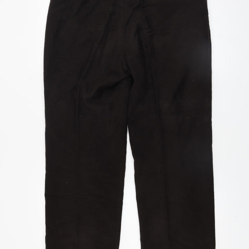 Marks and Spencer Men's Black 36R Cotton Straight Trousers