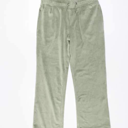 Cotton Traders Womens Green Size 10 Velour Drawstring Sweatpants