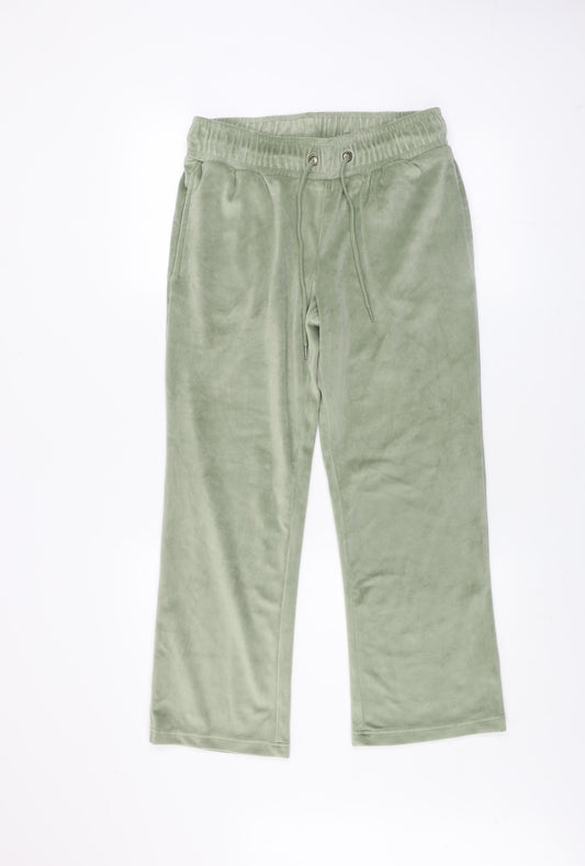 Cotton Traders Womens Green Size 10 Velour Drawstring Sweatpants