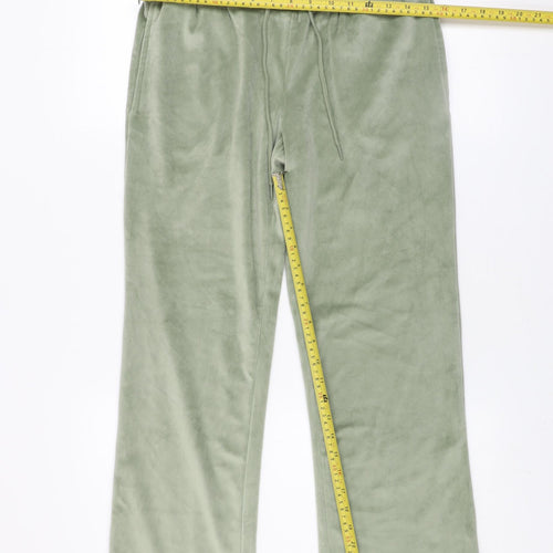 Cotton Traders Womens Green Size 10 Velour Drawstring Sweatpants