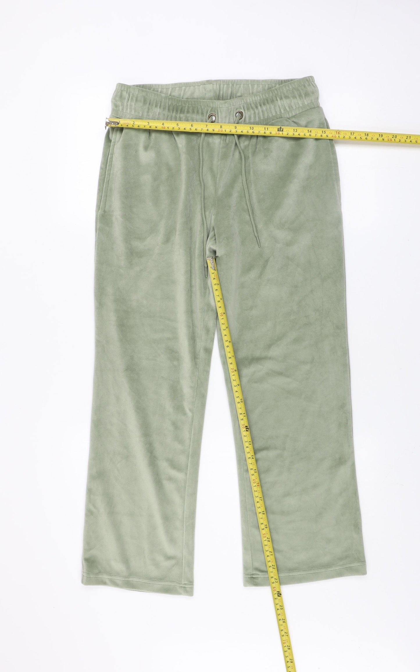 Cotton Traders Womens Green Size 10 Velour Drawstring Sweatpants