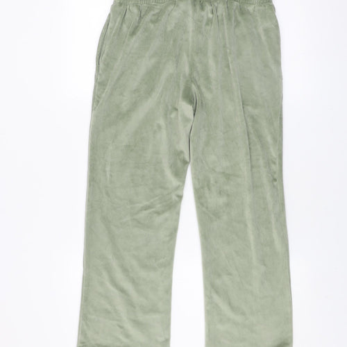 Cotton Traders Womens Green Size 10 Velour Drawstring Sweatpants