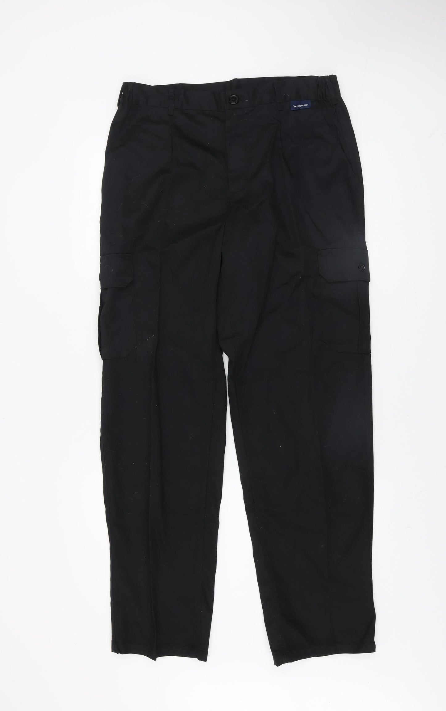 Black Knight Men's Black Cargo Work Trousers Size 32 Regular