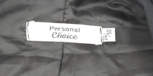 Personal Choice Womens Black Striped Plus Size 24 Relaxed Fit Blazer