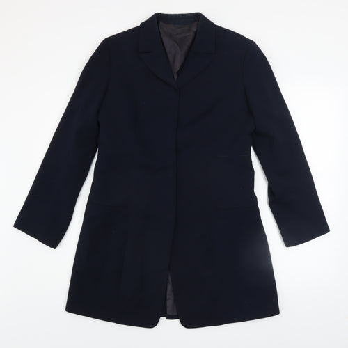 Marithe Francois Girbaud Womens Black Long Overcoat Size 16 Classic Style