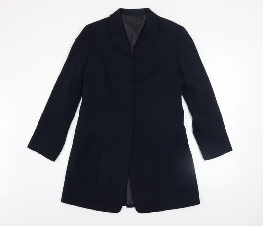 Marithe Francois Girbaud Womens Black Long Overcoat Size 16 Classic Style