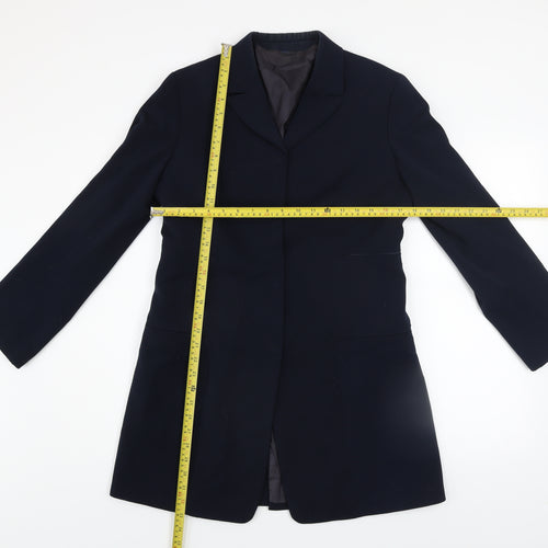 Marithe Francois Girbaud Womens Black Long Overcoat Size 16 Classic Style