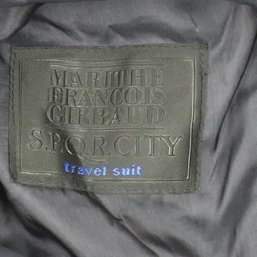Marithe Francois Girbaud Womens Black Long Overcoat Size 16 Classic Style