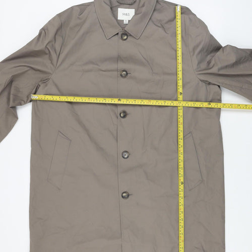 Marks and Spencer Men's Beige 2XL Regular Twill Overcoat