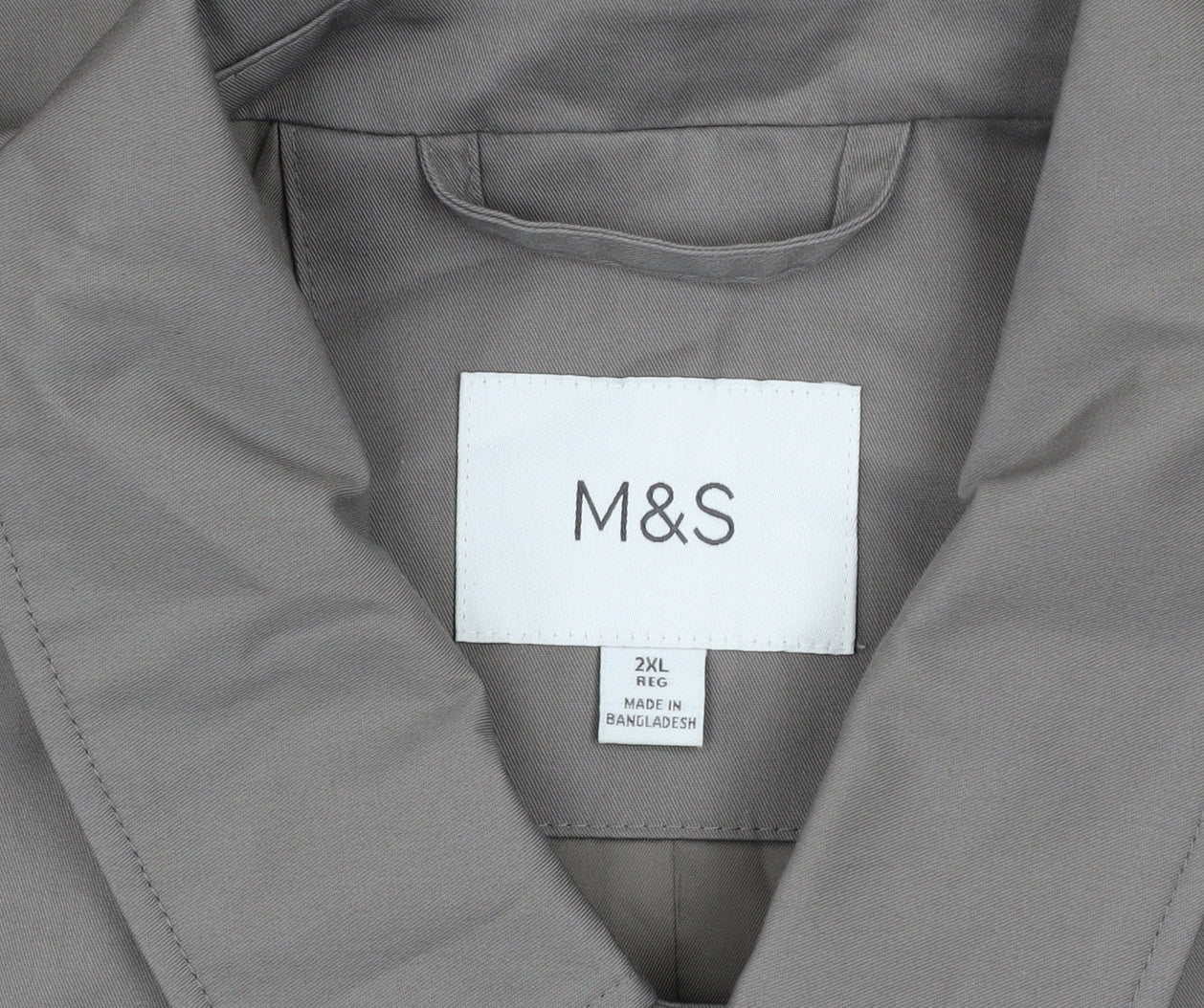 Marks and Spencer Men's Beige 2XL Regular Twill Overcoat