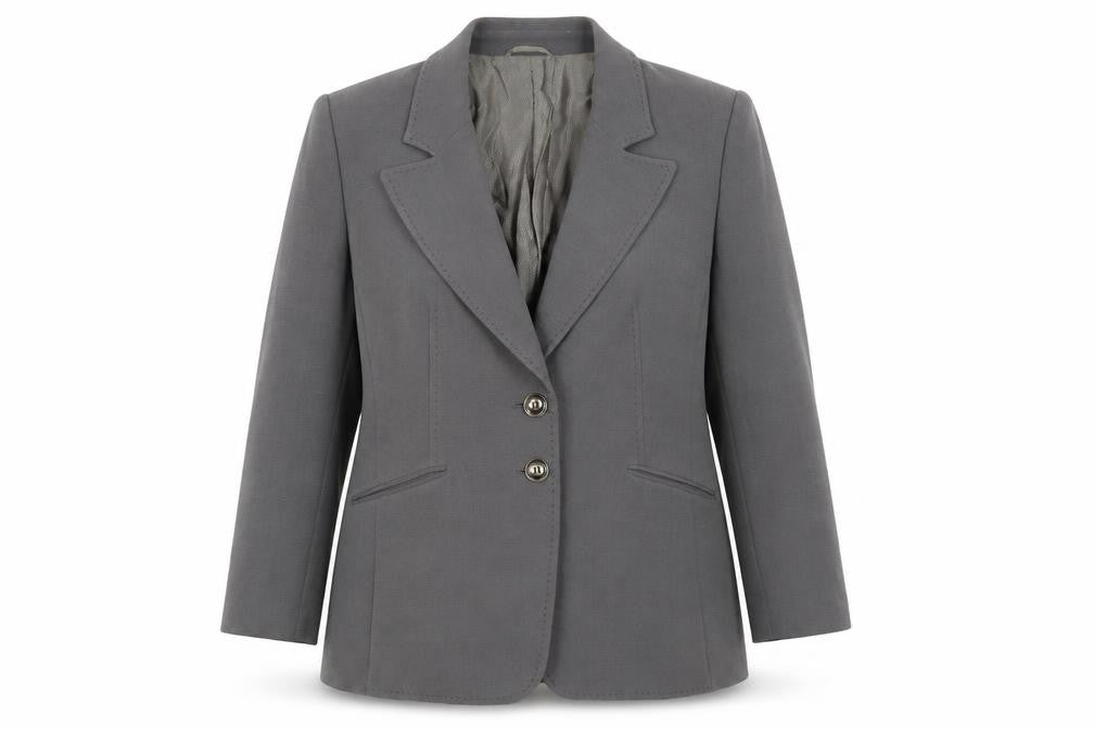 Front view of Planet Women's Grey Classic Blazer UK 16 Formal Work Jacket