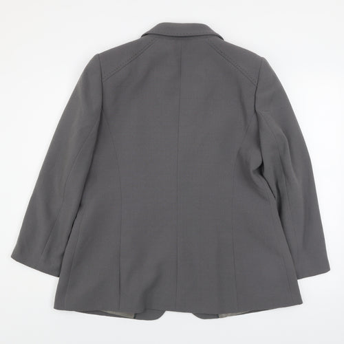 Planet Women's Grey Classic Blazer UK 16 Formal Work Jacket