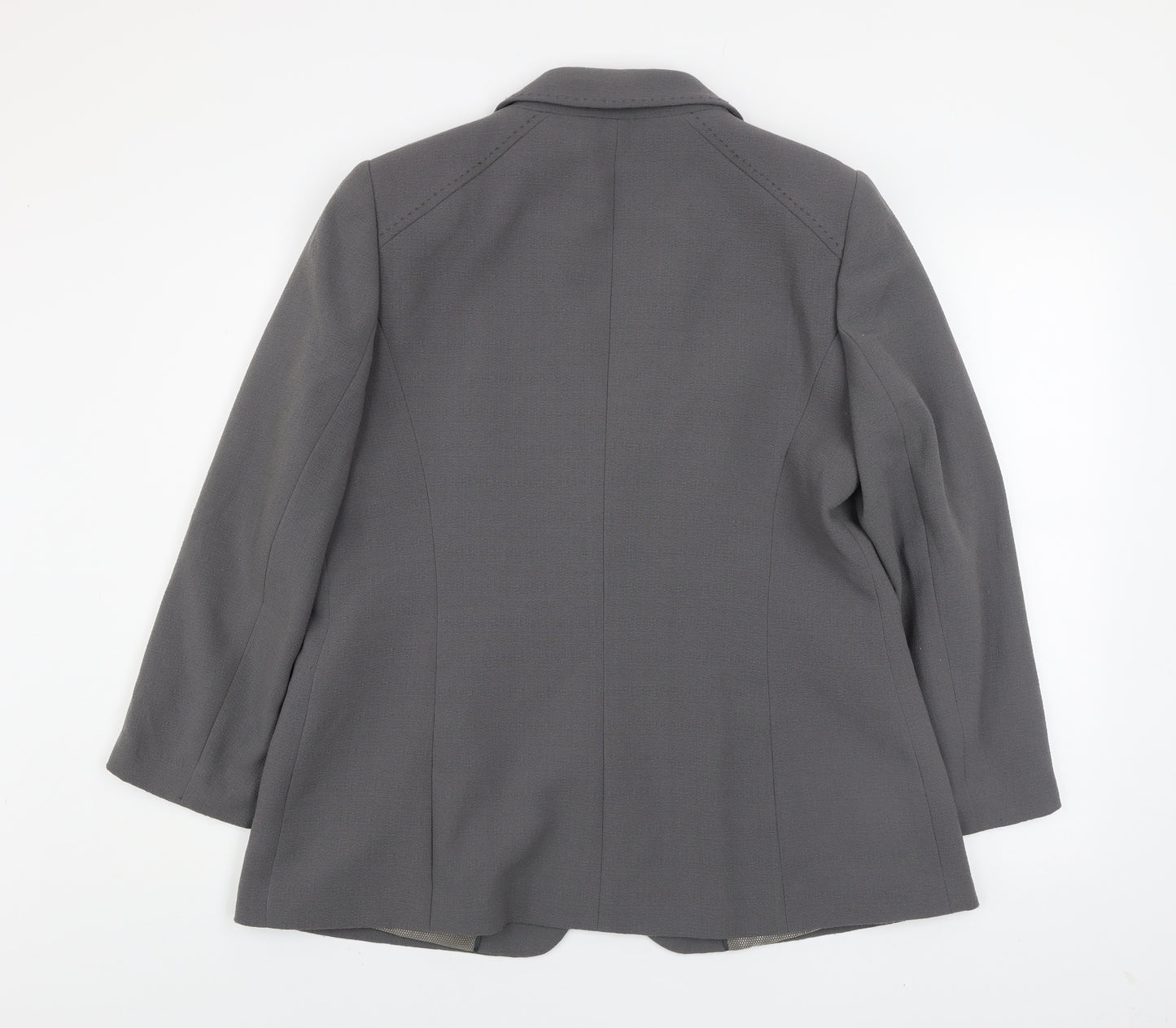Planet Women's Grey Classic Blazer UK 16 Formal Work Jacket